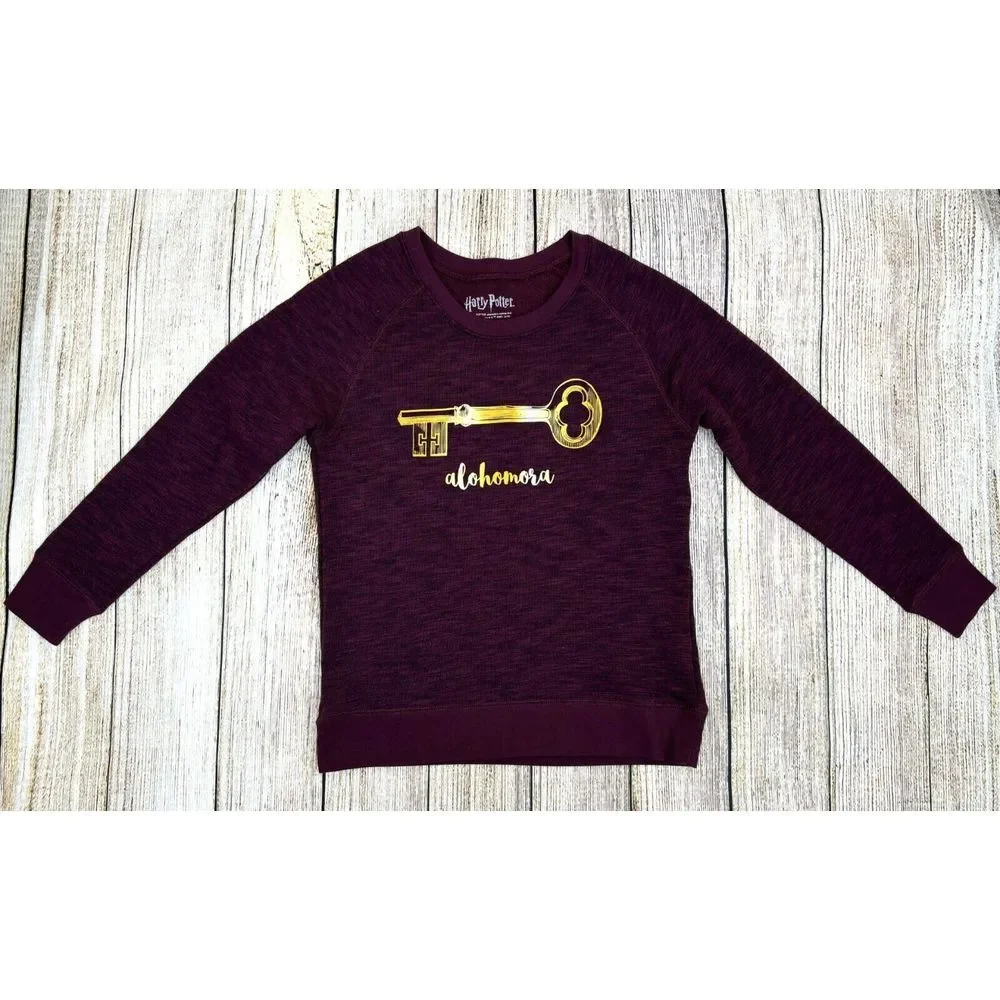 Harry Potter Alohamora‎ Sweatshirt Womens Medium Burgundy Long Sleeve Crew Neck